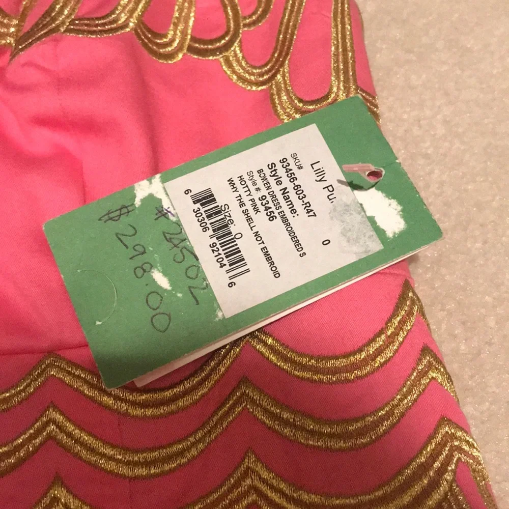 NWT Lilly Pulitzer pink embroidered Bowen dress size 0 - Picture 5 of 6